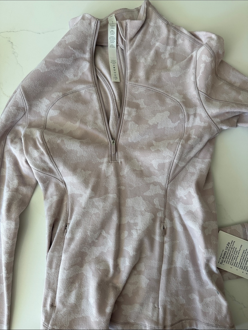 lululemon athletica Light Mauve Camo run briskly 1/2 zip